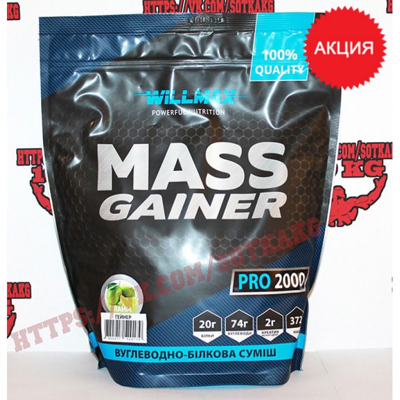 Гейнер Willmax Mass Gainer pro 2000 g